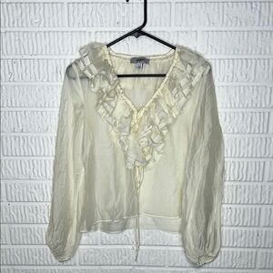 Jason WU Cream Ruffle Blouse